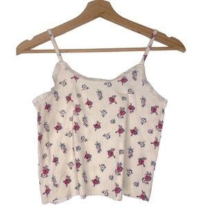 Floral spaghetti strap cropped top